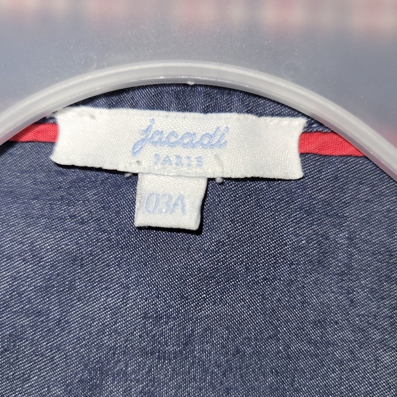 Jacadi Paris Red Blue Checked Toddler Boys Button Down Cotton Dress Shirt 3T - Picture 7 of 7